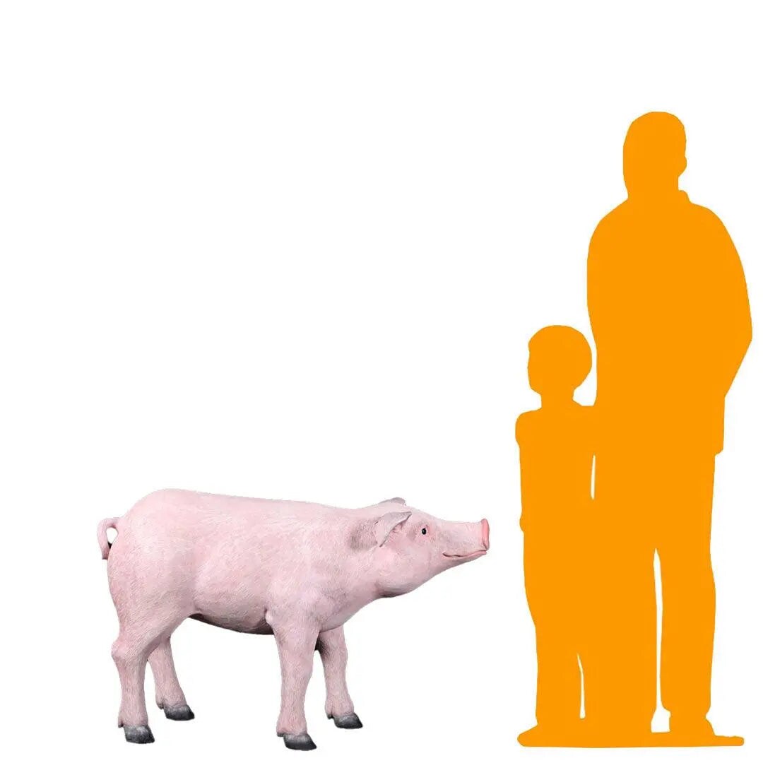 Baby Pig Standing Life Size Statue