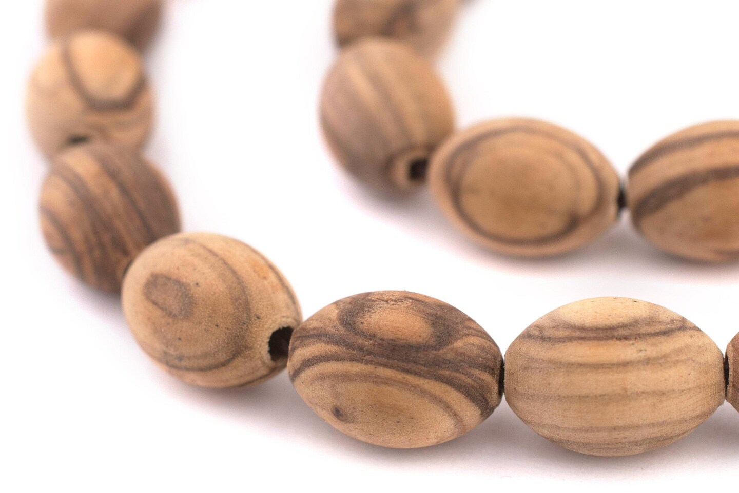 The Bead Chest Oval Olive Wood Beads from Bethlehem – Handcrafted in the Holy Land – 16 x 12mm, Natural – Perfect for Jewelry Making, Rosaries, Crafts & DIY Projects