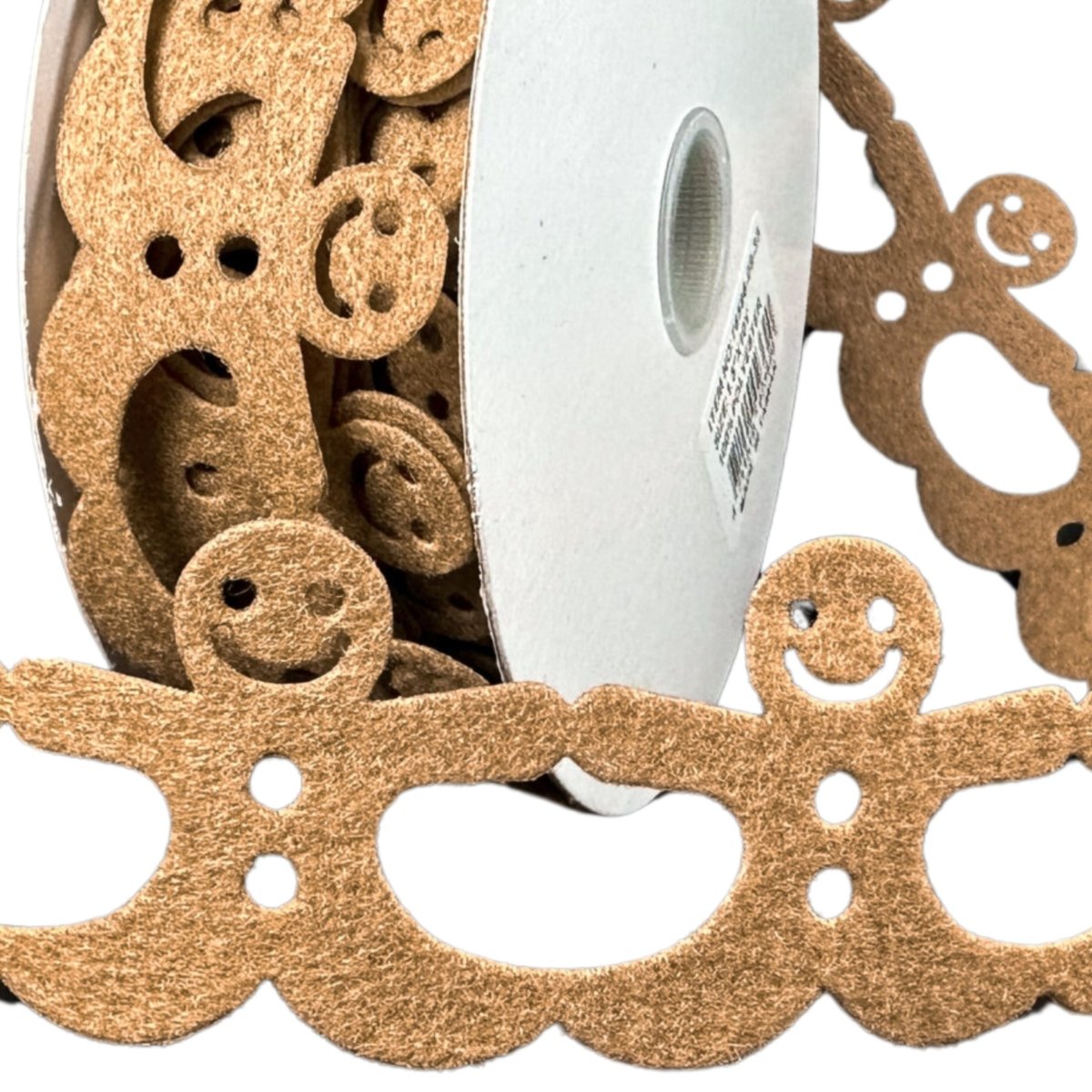 1.5&#x22; Gingerbread Man Shaped Ribbon: Brown (10 Yards)
