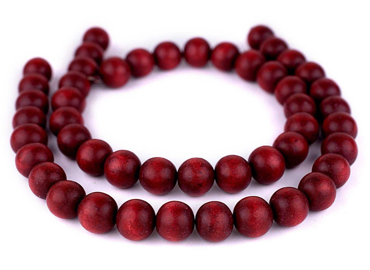 The Bead Chest Natural 18mm Wooden Beads in Red - Cherry for Jewelry Making – Round Loose Wood Spacer Beads I Approximately 24 Beads