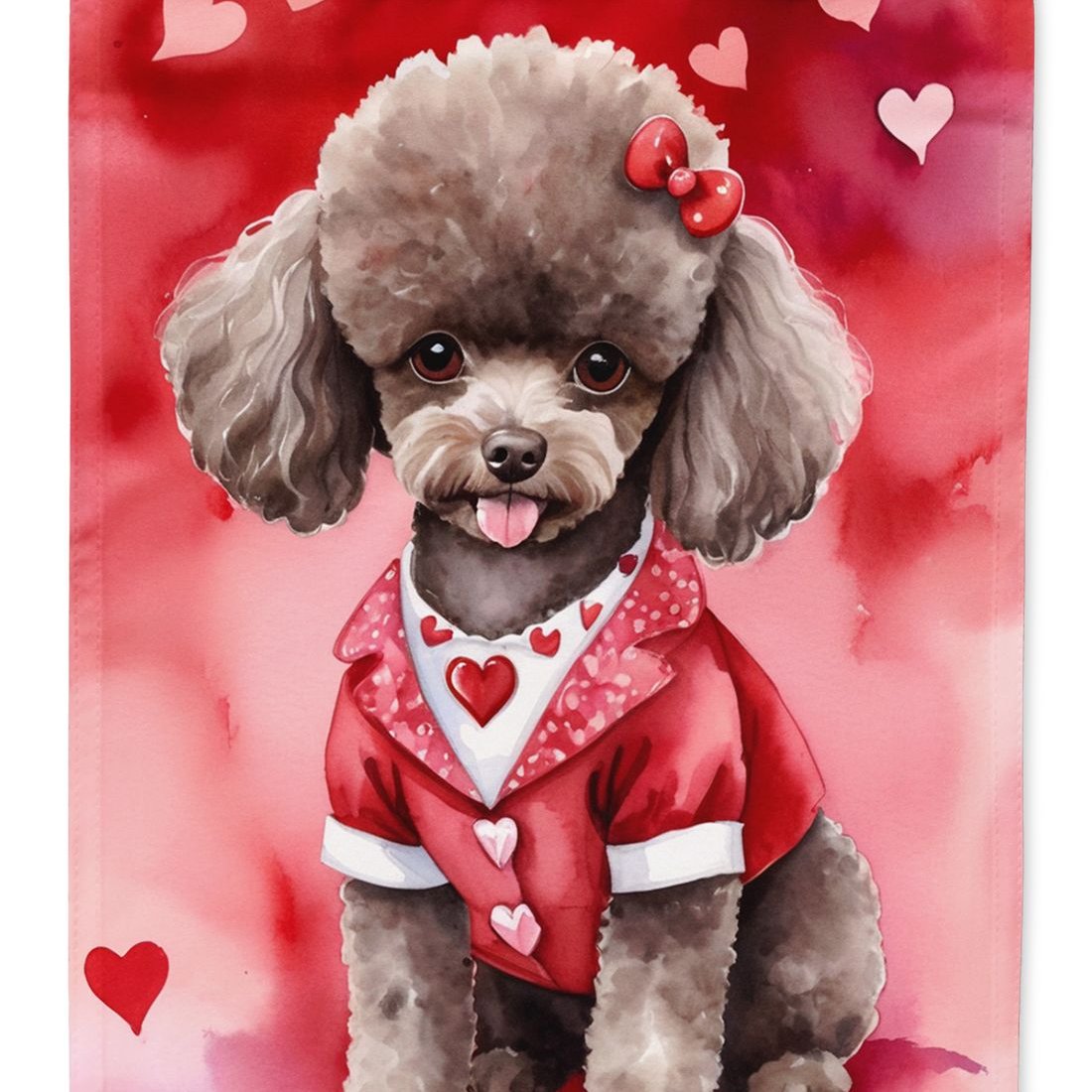 Edge Collections - 11.25" X 15.50" - Multicolor - My Valentine Decorative Chocolate Poodle - 1 Piece