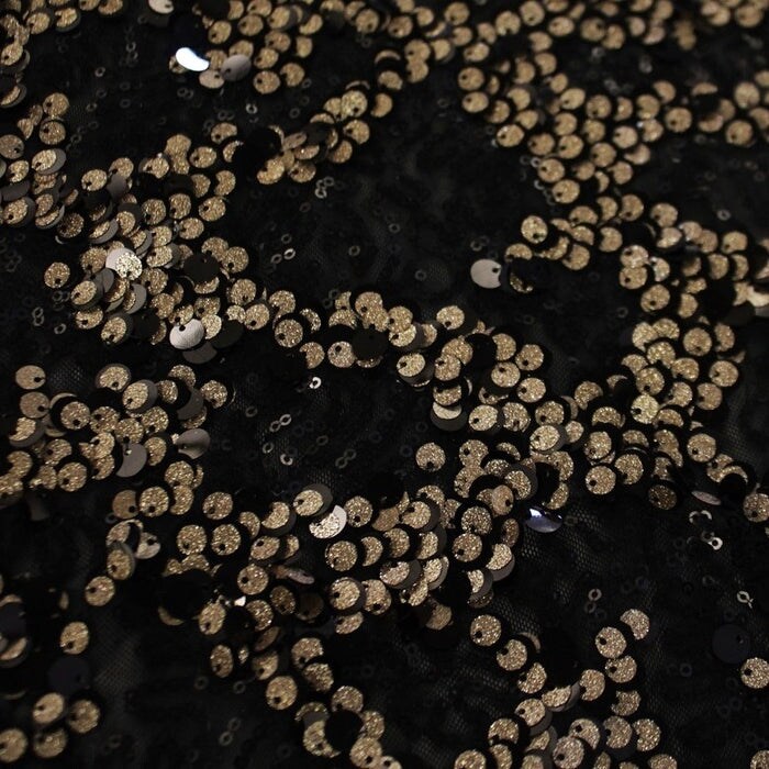 1 Yard Fame Stretch Mesh Embroidered Sequin 2 Way Stretch Dancewear Fabric 50 Inch Width