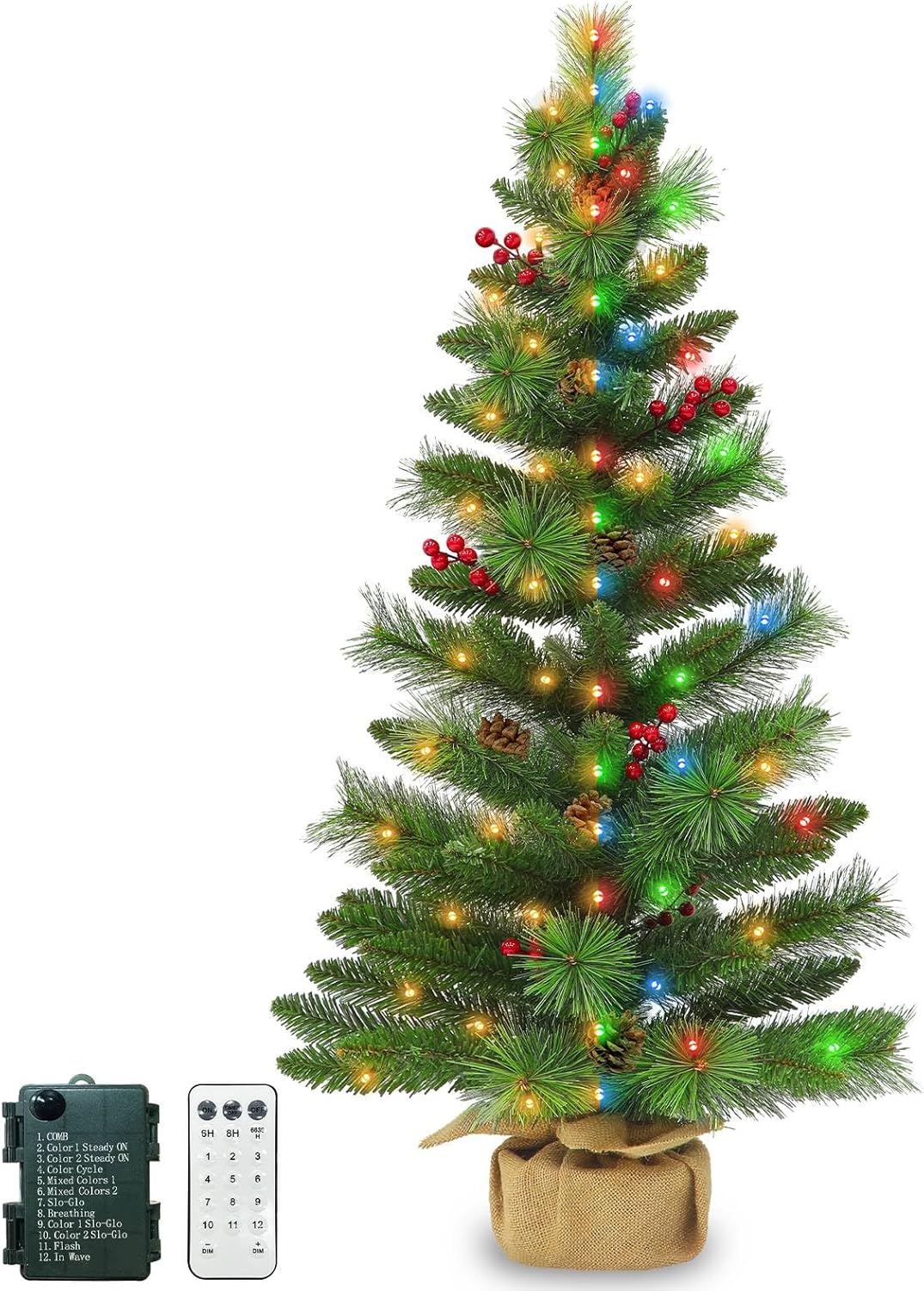 3 Ft Tabletop Christmas Tree Remote Control (1p 3 Ft Pine) 3.9
