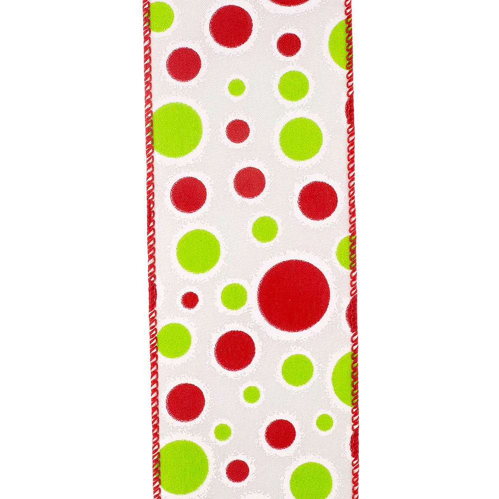 2.5&#x22; Bubble Dot Holiday Ribbon: White (10 Yards)