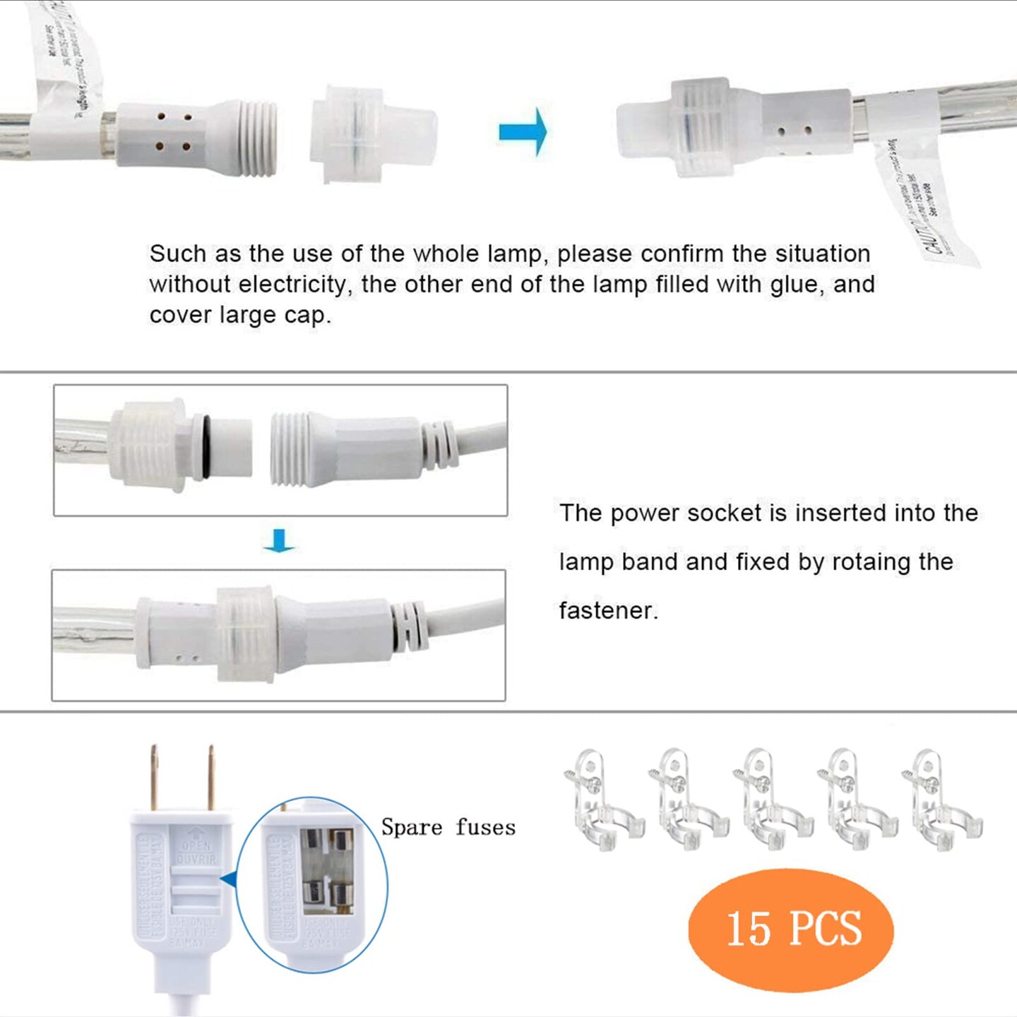 50ft 360 LED Rope Lights Outdoor, Connectable and Flexible Tube Lights with 8 Modes, Waterproof Indoor Outdoor LED Rope Lighting for Deck, Garden, Pool, Patio, Indoor Outdoor Decorations (Multicolor)