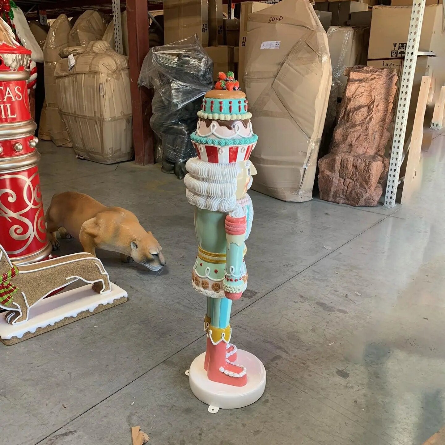Small Pastel Nutcracker Candy Cake Statue