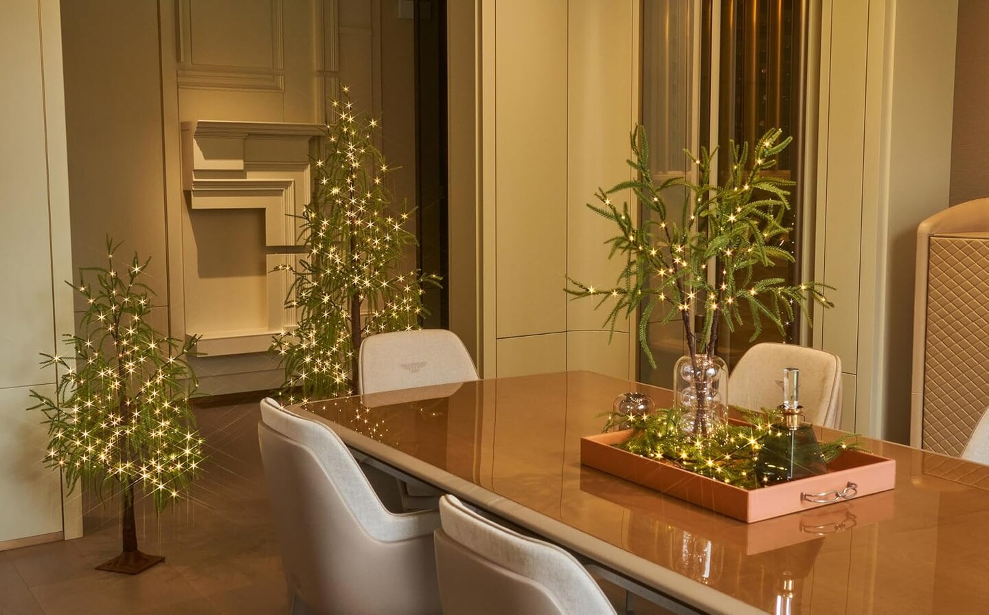 Norfolk Pine Garland with Lights 6FT Battery Operated or USB Powered, Lighted Garland