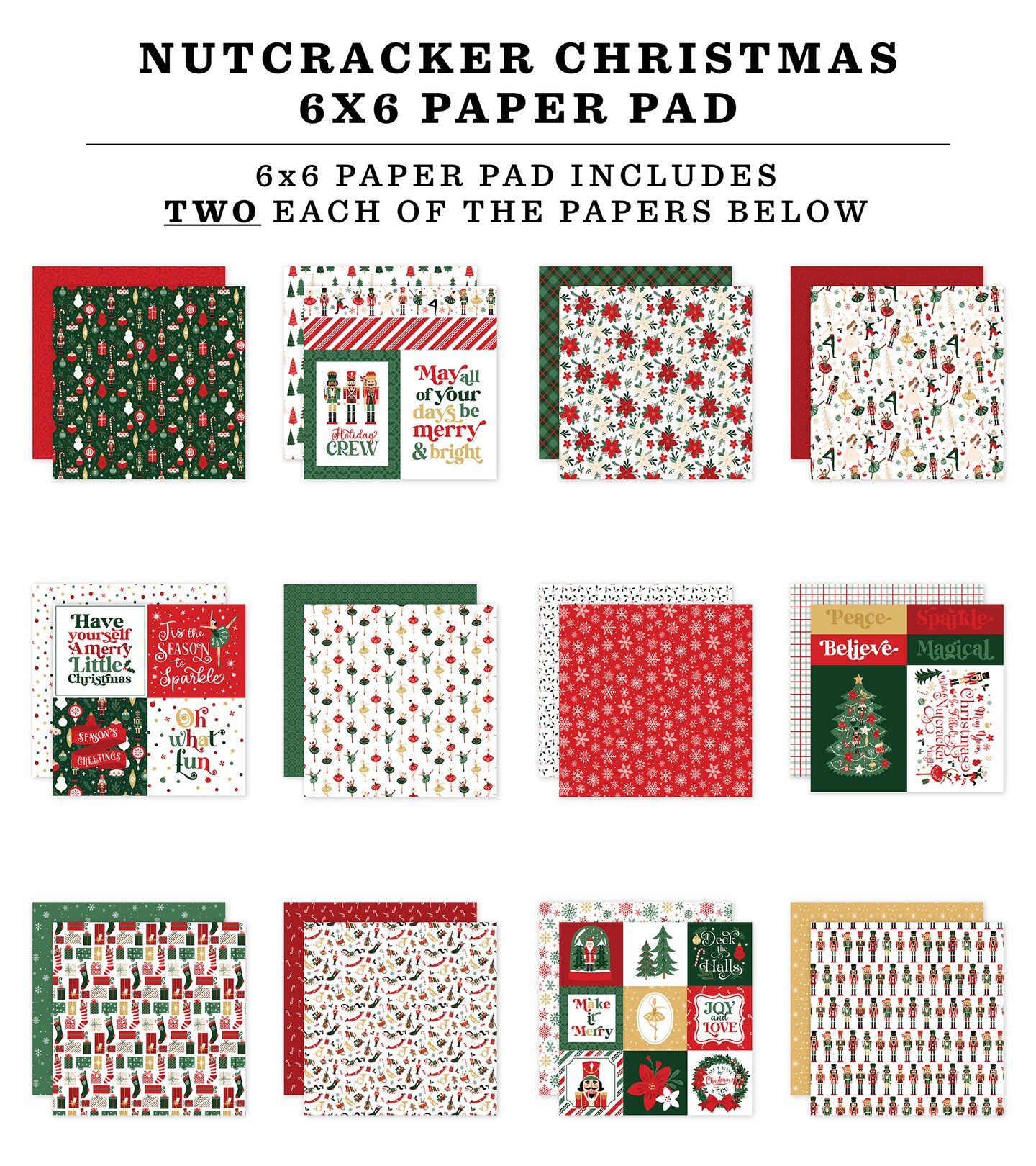 Nutcracker Christmas 6x6 Paper Pad