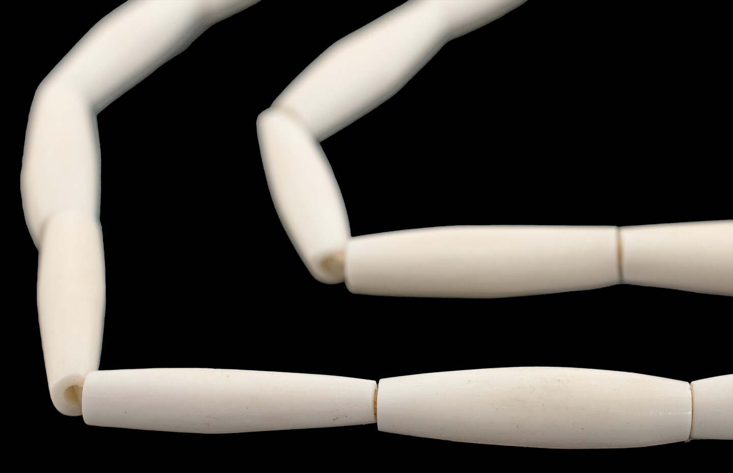 The Bead Chest White Bone Beads - Full Strand of Fair Trade African Beads (Tube, White)