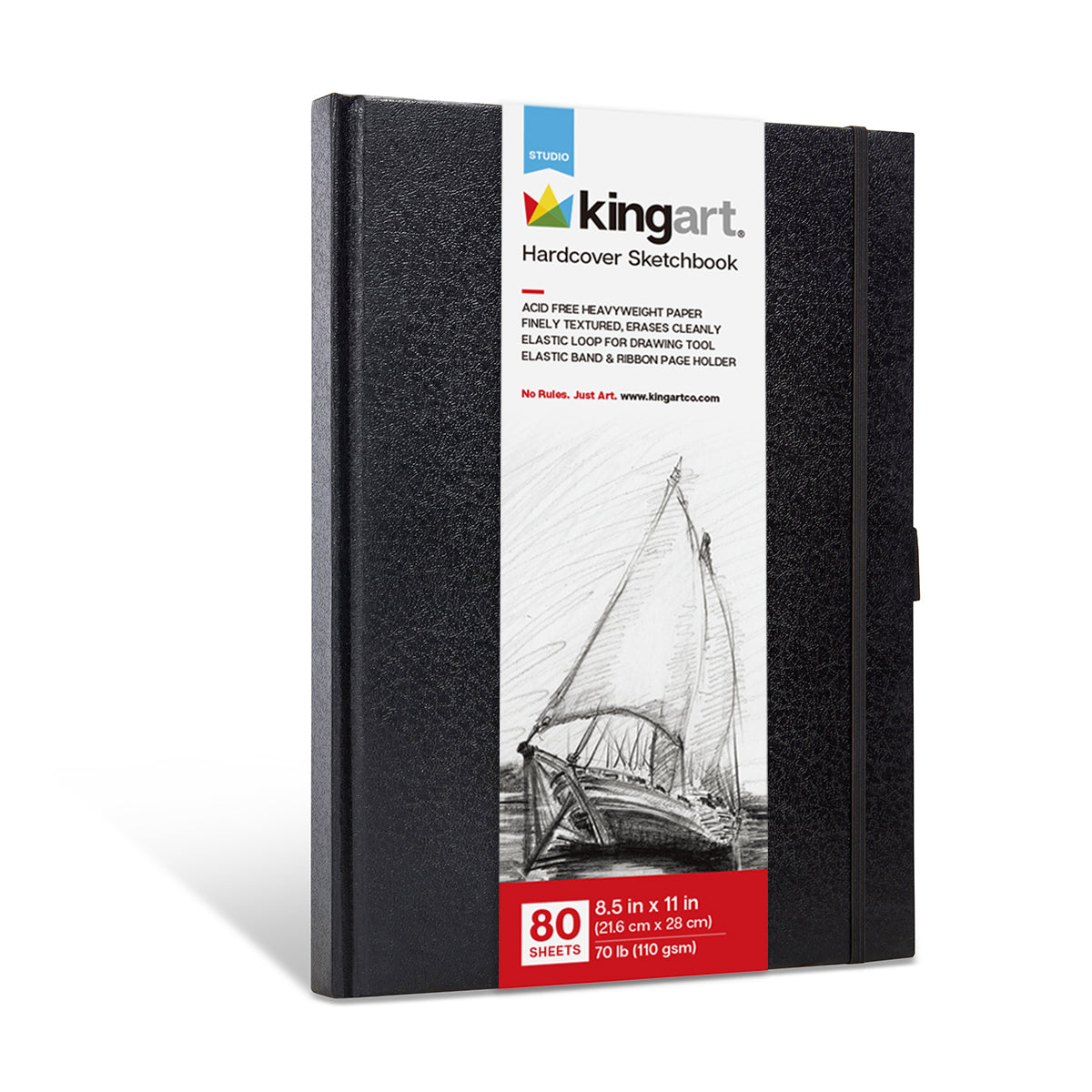 KINGART&#xAE;  Hardcover Sketchbook 8.5x11 inch 80 Sheets
