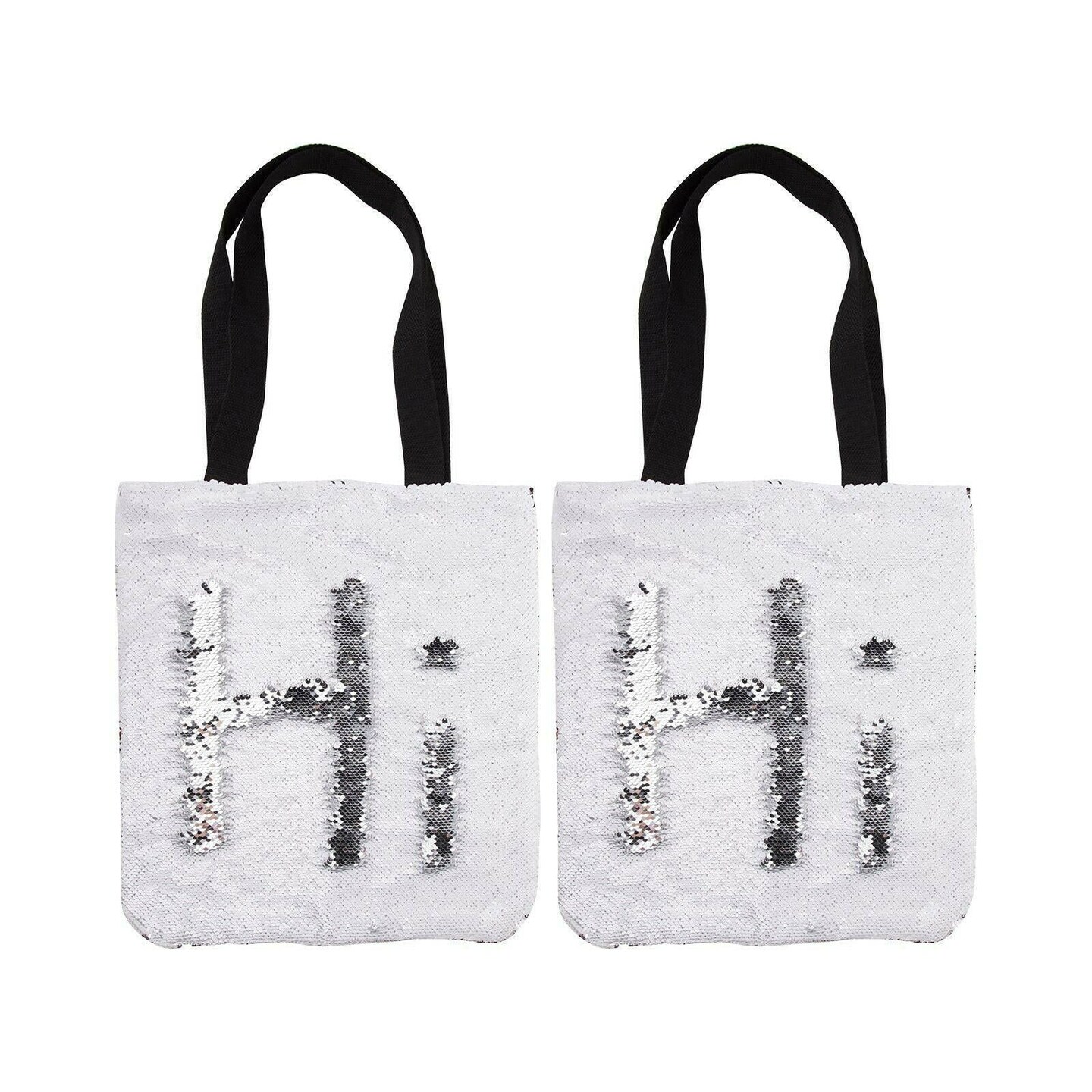 Craft Express 2 Pack Sequin Double-Layer Sublimation Tote Bags