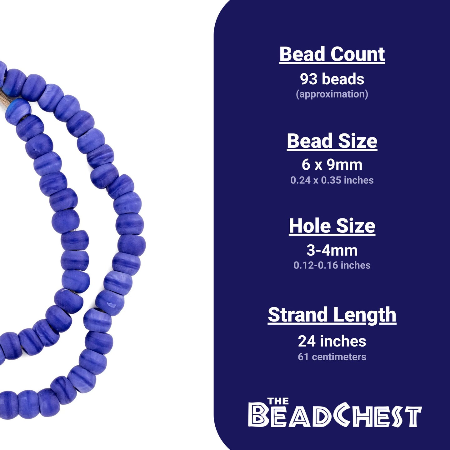 The Bead Chest: Glass Pony Beads: Handcrafted Artisan Jewelry Supplies | Full Strand