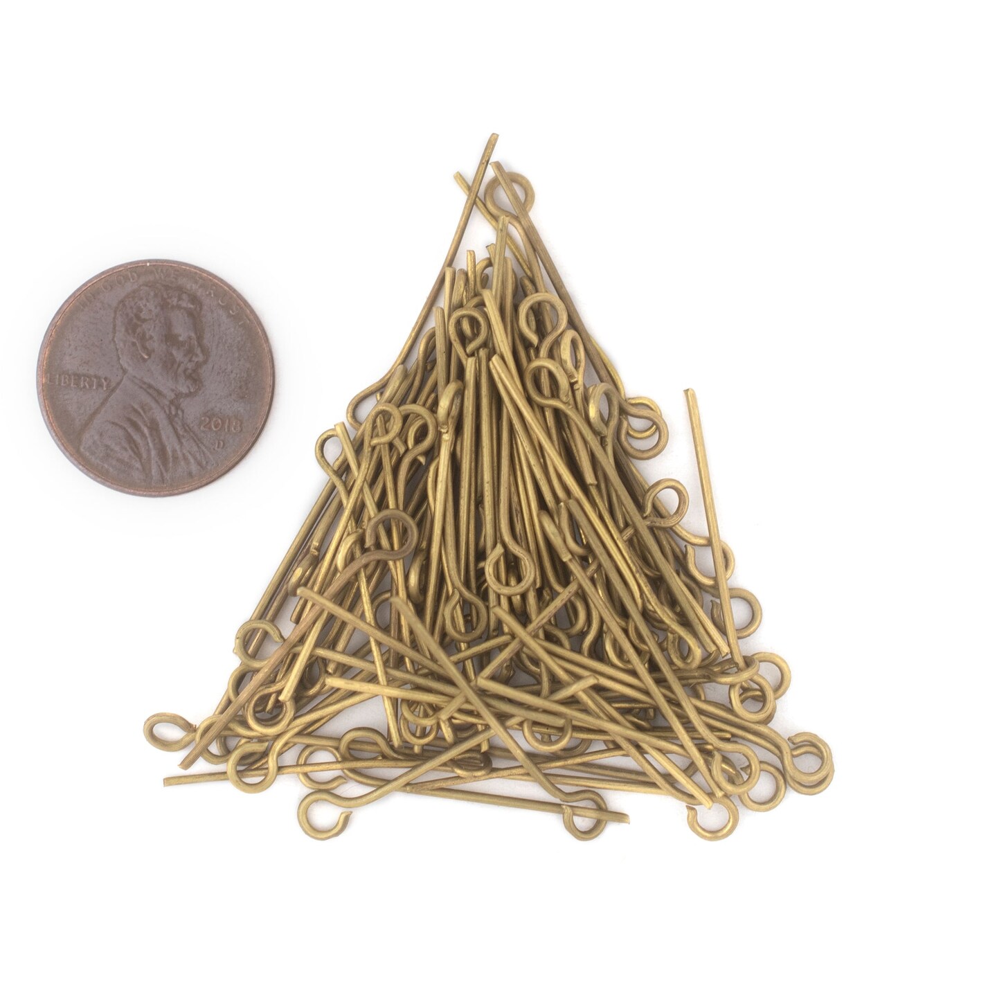The Bead Chest Brass 21 Gauge 1 Inch Eye Pins (Approx 100 pieces)