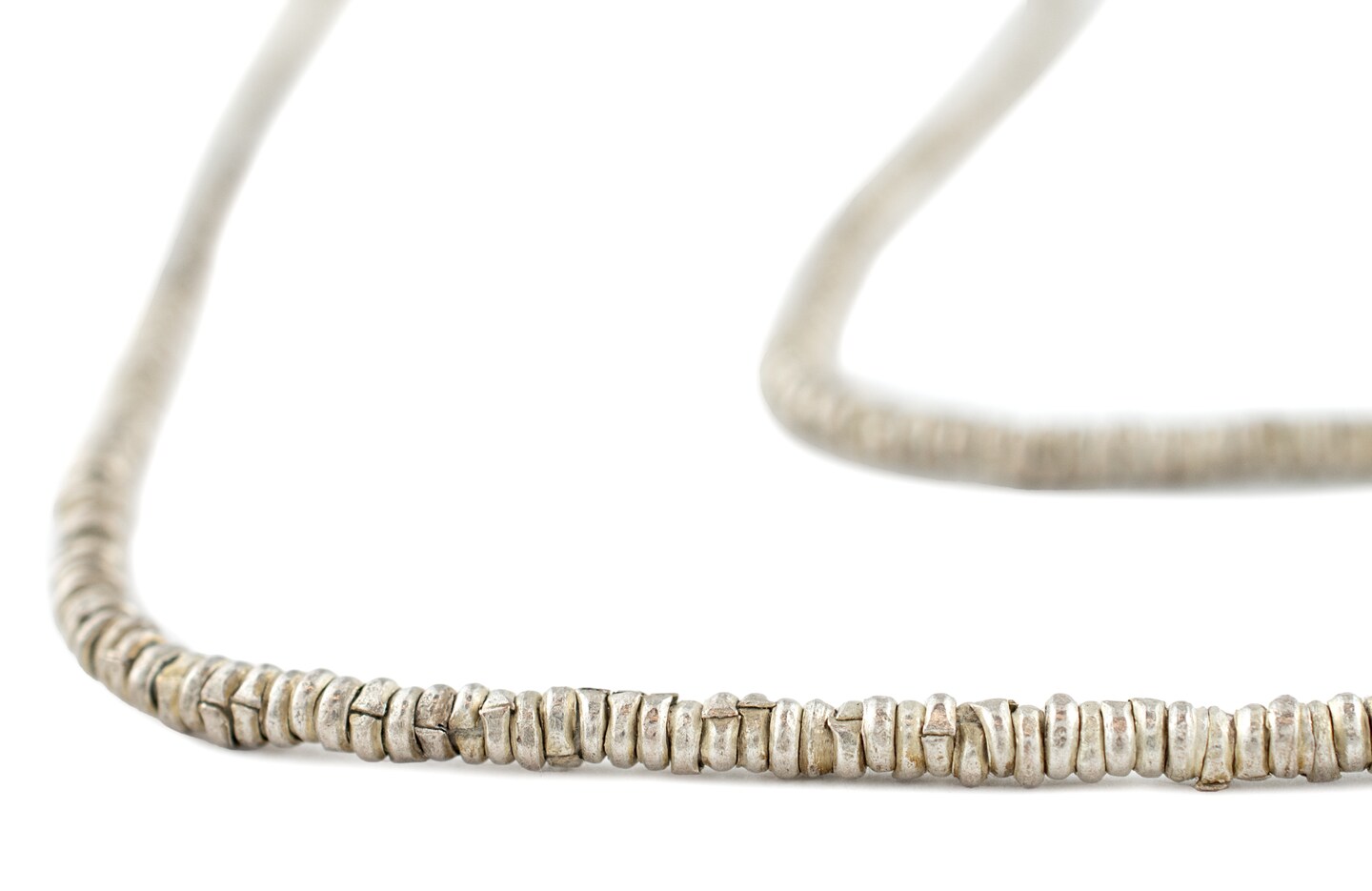 The Bead Chest Silver Heishi Beads – 4mm Ethiopian Metal Spacers, Full Strand for Jewelry Making I Approximately 200 Beads