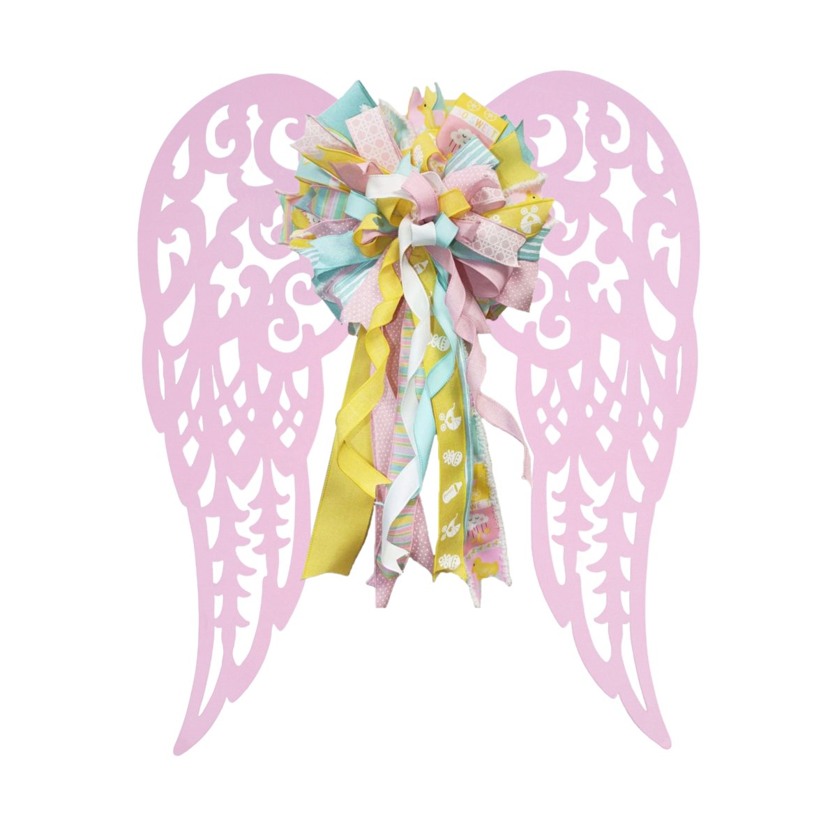 17&#x22; Metal Filigree Angel Wings: Light Pink