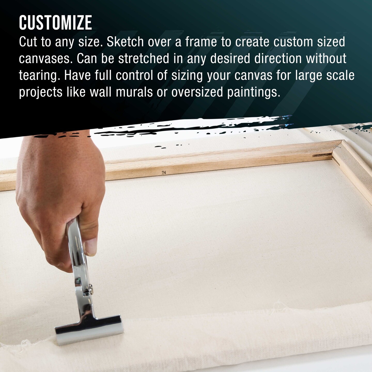 U.S. Art Supply 10-Ounce Unprimed Canvas Roll, 63&#x22; Wide x 18&#x27; Long (6 Yards) - 100% Cotton, Woven, Acid-Free - Unstretched Canvas Rolls for Painting, Murals, &#x26; DIY Crafts