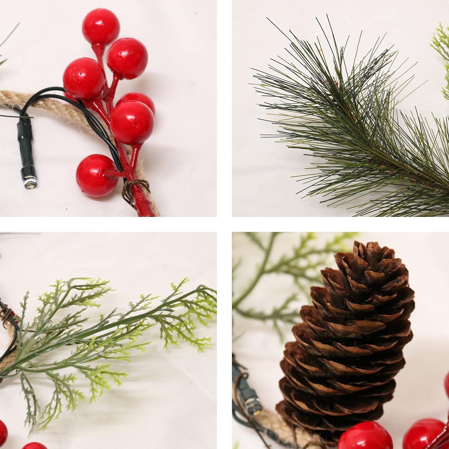 6FT Christmas Garland with Timer, Lighted Xmas Garland