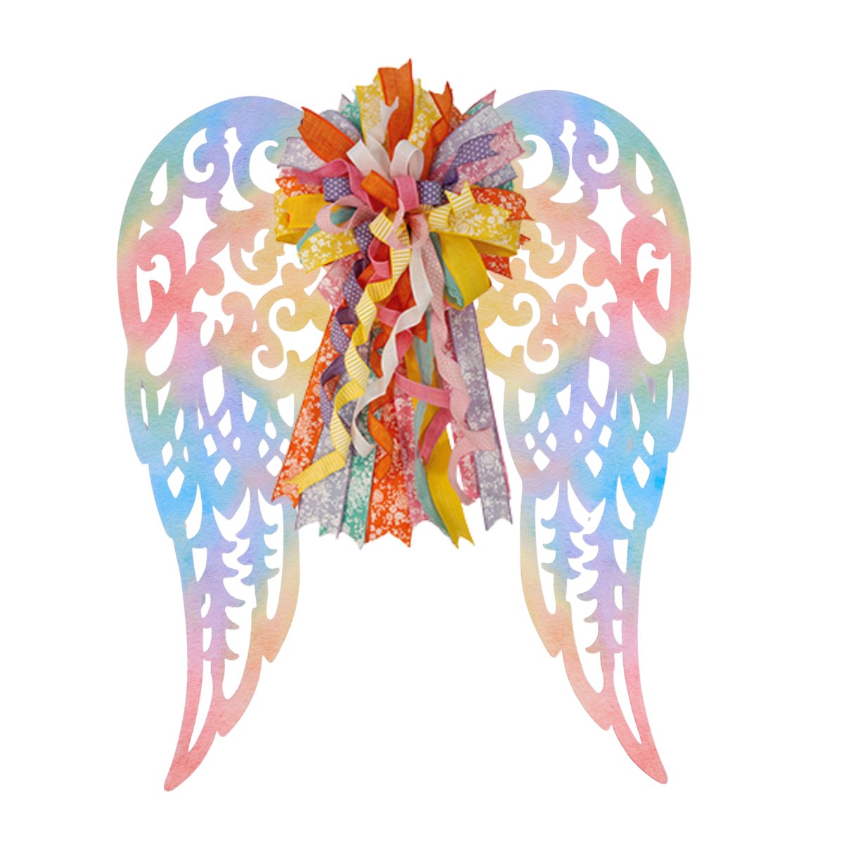 24&#x22; Metal Filigree Angel Wings: Colorful