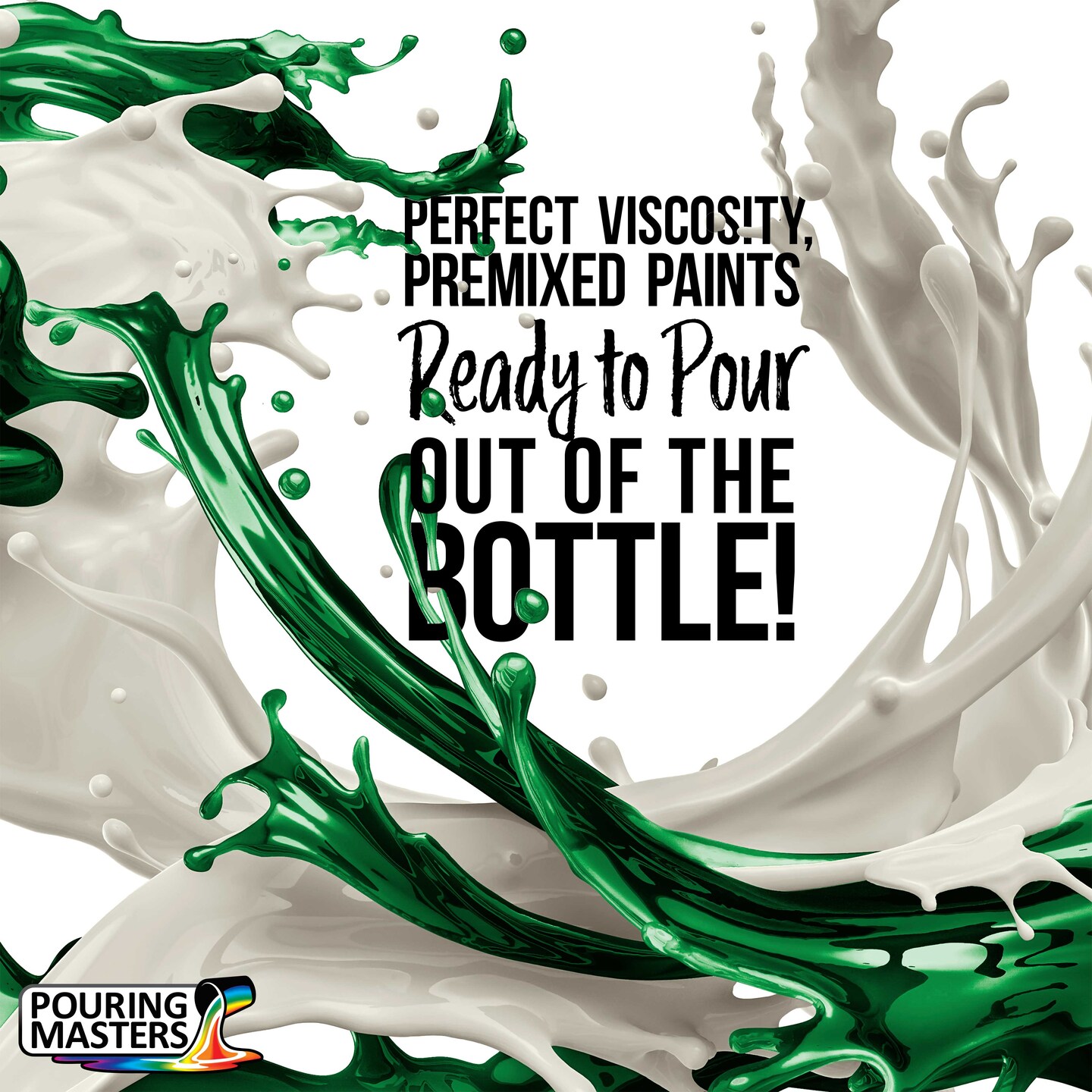 Pouring Masters Forest Green Ready to Pour Acrylic Pouring Paint - Premium 8-Ounce Pre-Mixed Fluid Acrylic Paint - Fluid Art Supplies for Canvas, Wood, Paper, Tile &#x26; Rocks