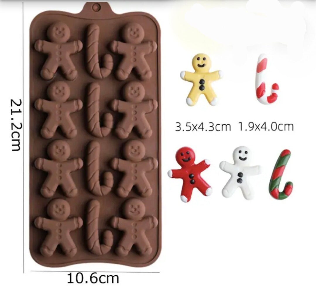 Christmas Silicone Candy Mold – Gingerbread Men & Candy Canes
