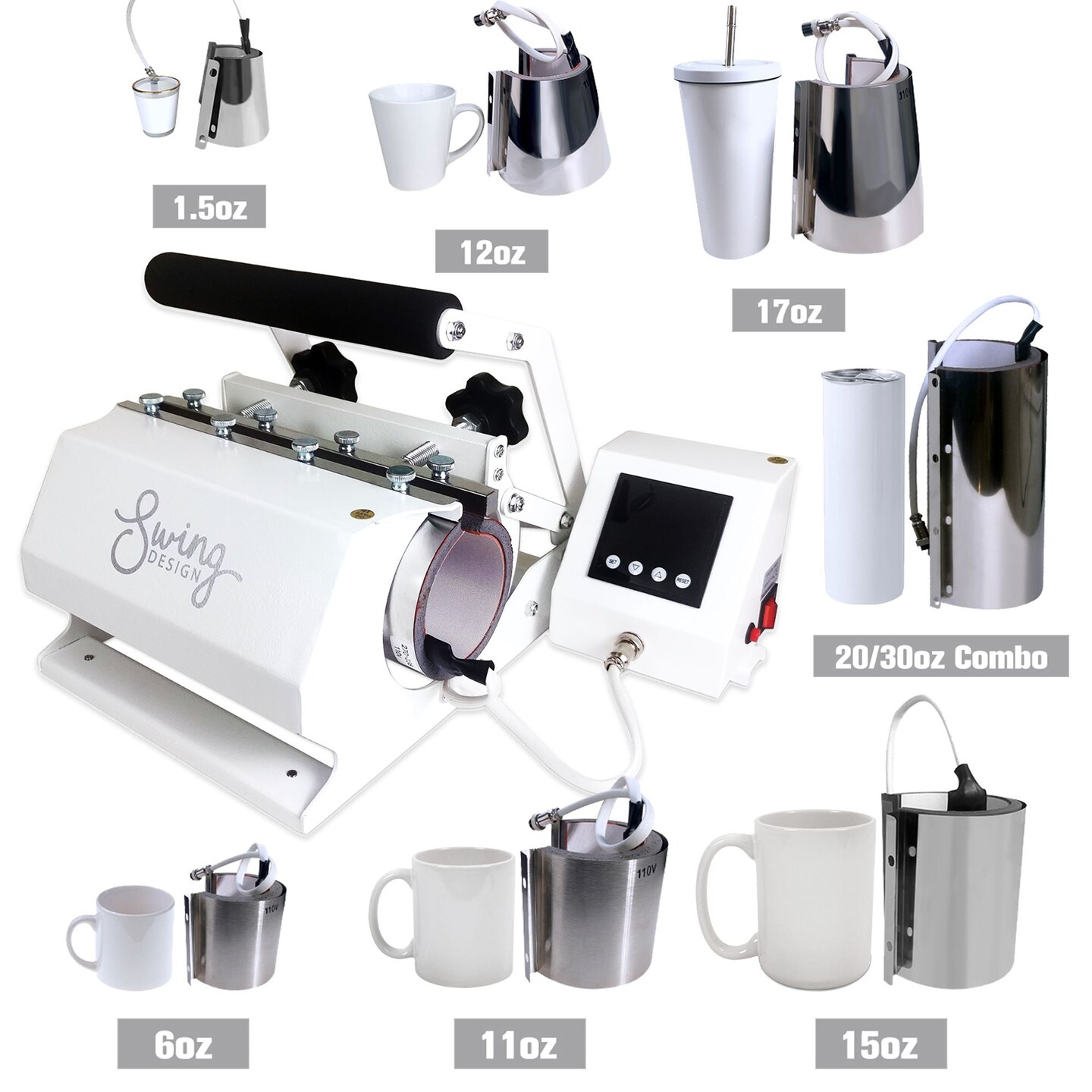 Brother SP-1 Sublimation Printer with 7-in-1 White Tumbler Heat Press Bundle