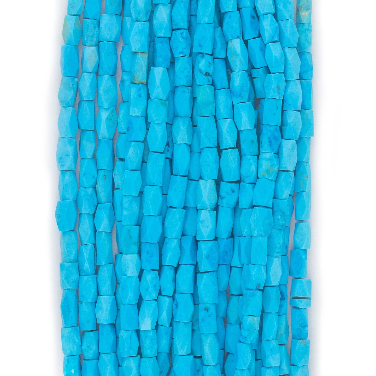The Bead Chest Baby Blue Faceted Afghan Turquoise Beads 6x4mm Afghanistan Gemstone 16 Inch Strand