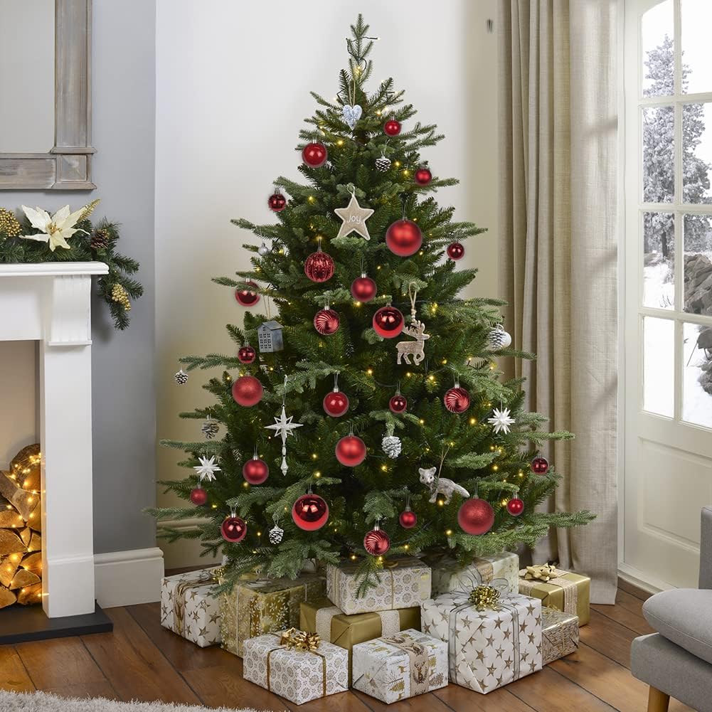 Large Christmas Balls Shatterproof Ornaments (Red)