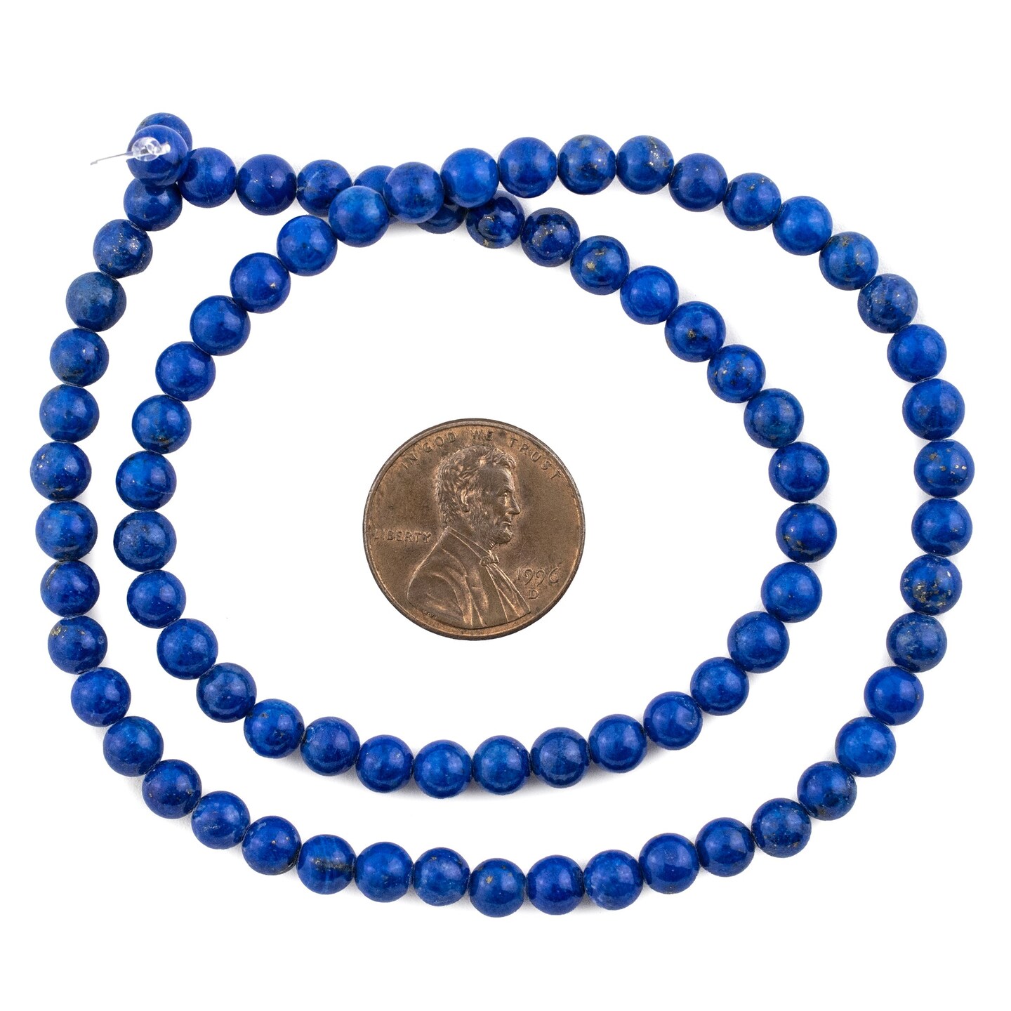 The Bead Chest Lapis Lazuli Round Beads: Mottled Design Gemstone Jewelry Supply, Full Strand, Various Sizes