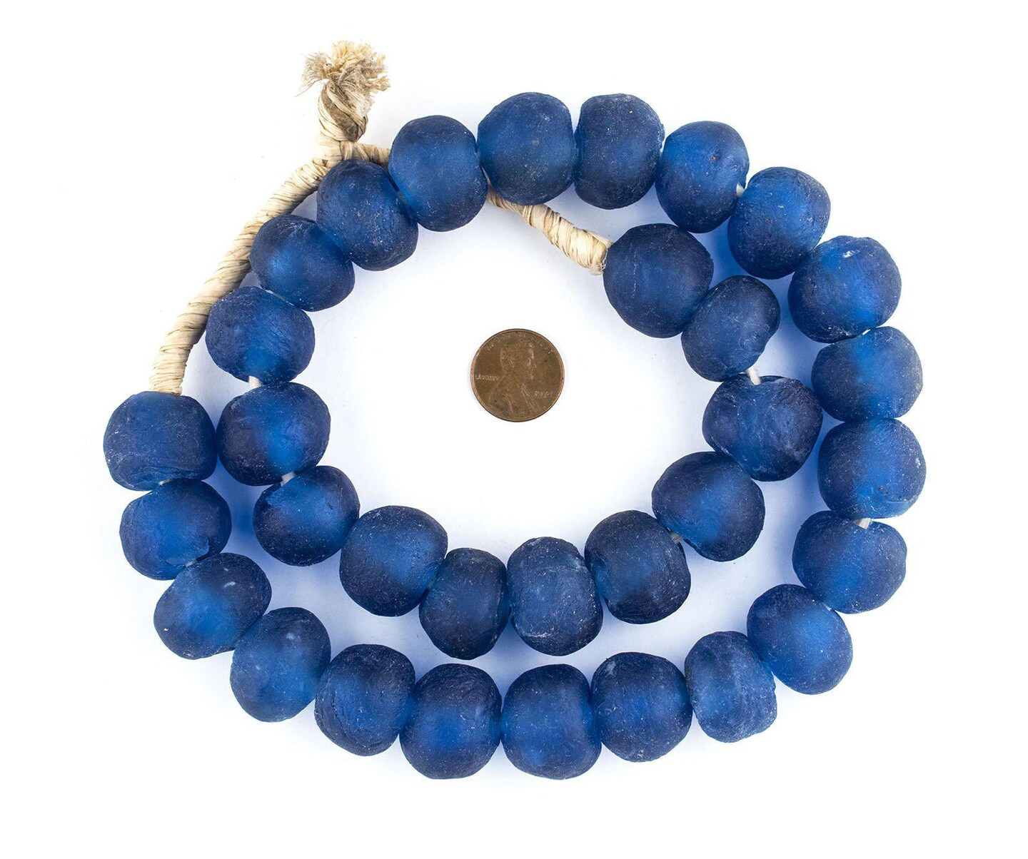 Jumbo Recycled Glass Beads, 21–25mm – African Sea Glass for Wall Hangings, Coffee Table Decor, Shelf Styling, and Home Accents – (Blue) – The Bead Chest