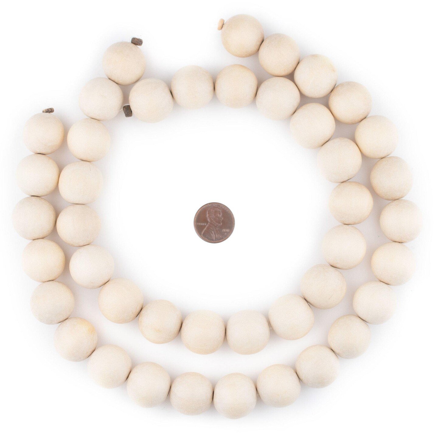 The Bead Chest Cream Unwaxed Natural Wood Beads (20mm), Great for Essential Oils, Diffuser Jewelry, and Dyeing