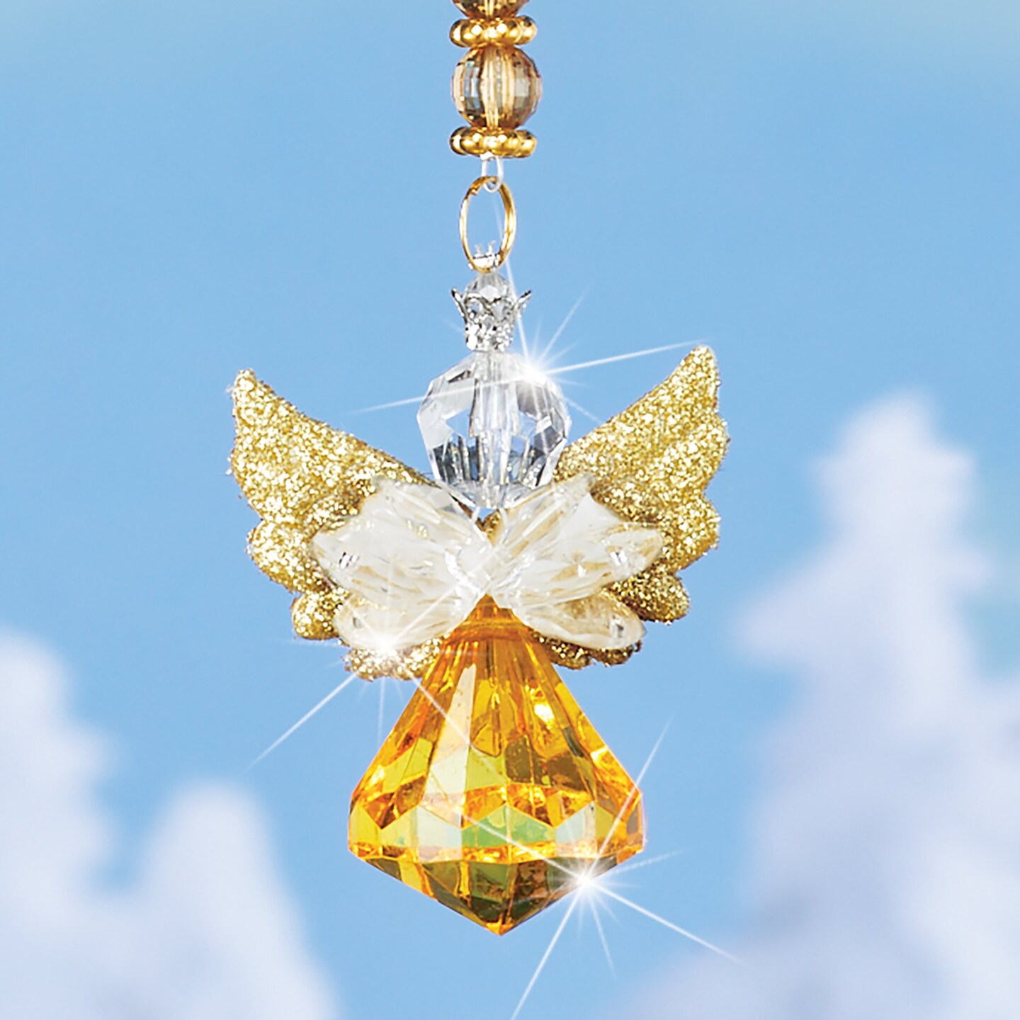 Collections Etc Intricately Crafted Beaded Angel Suncatcher