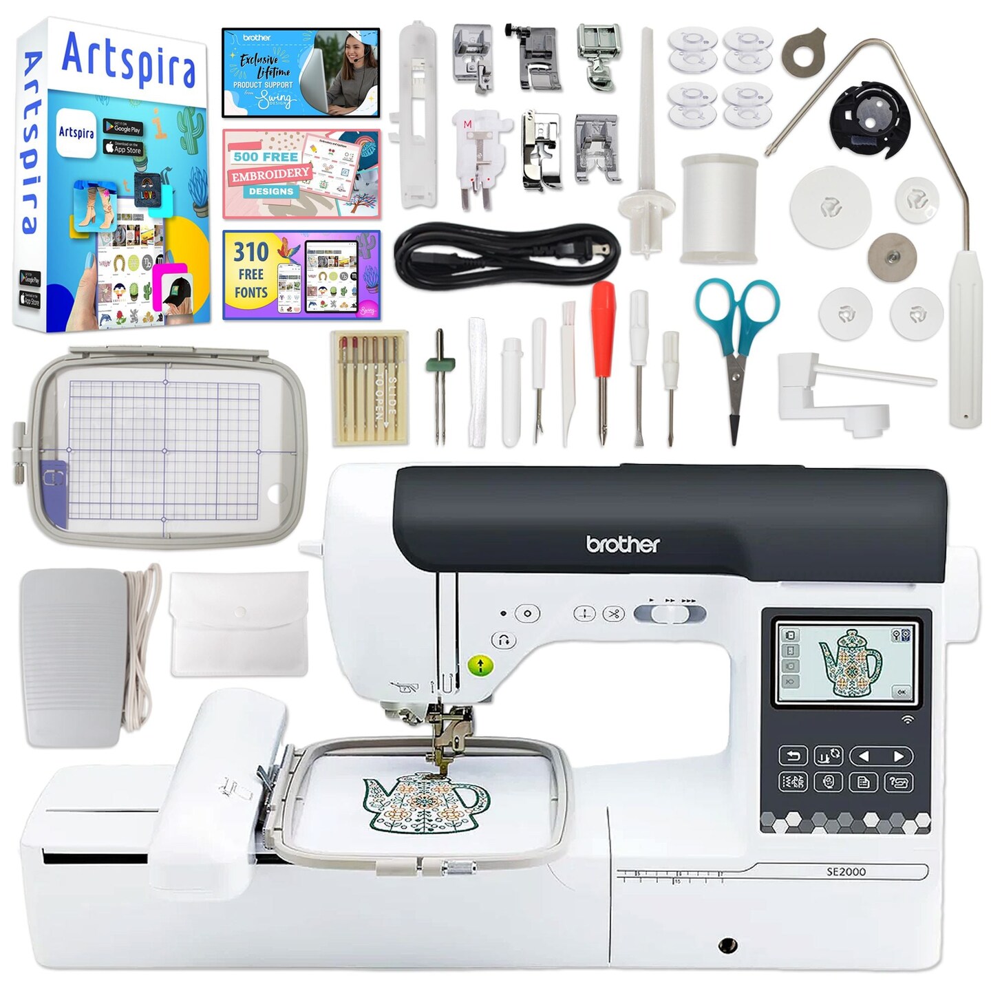 Brother SP-1 Sublimation Printer with SE2000 Combo Embroidery Machine