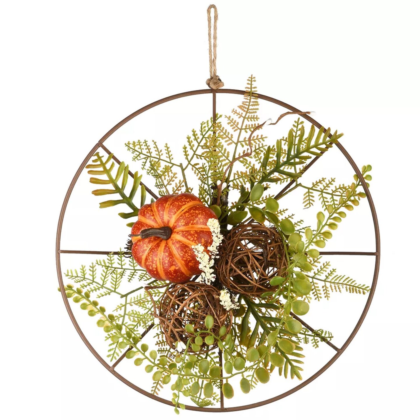 13" Harvest Floral Circular Wreath Autumn Table or Wall Decor