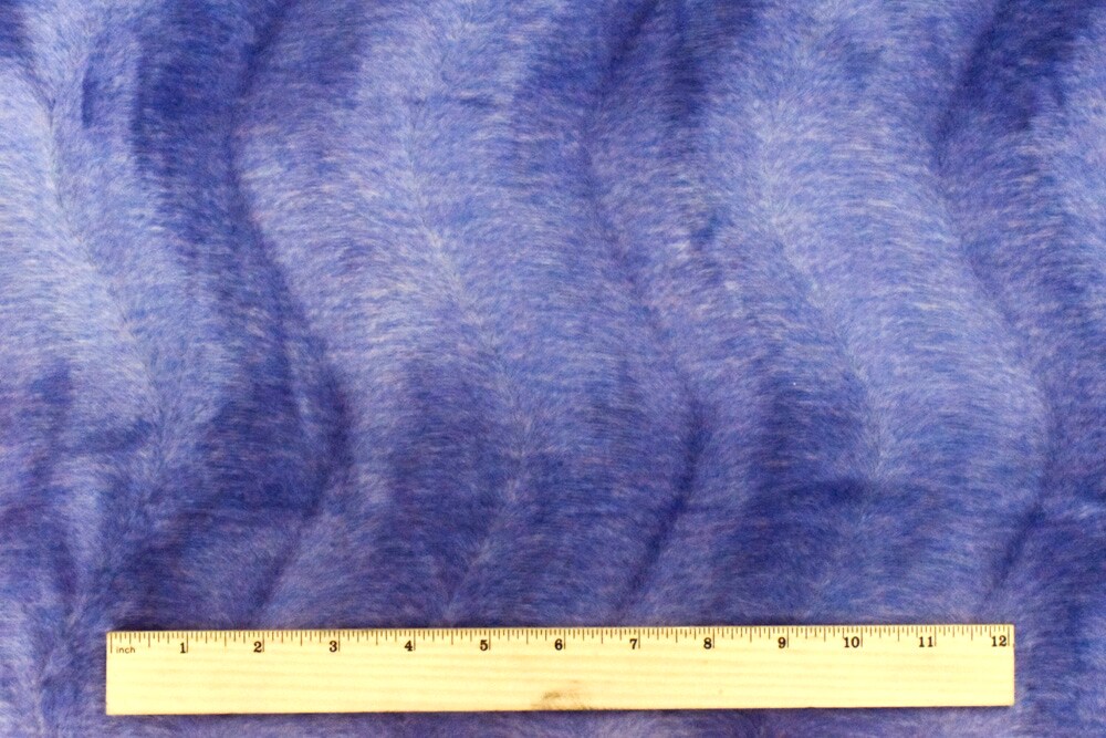 Periwinkle Blue-Purple-Grey Wave Texture Polyester Faux Fur Knit Fabric By the Yard