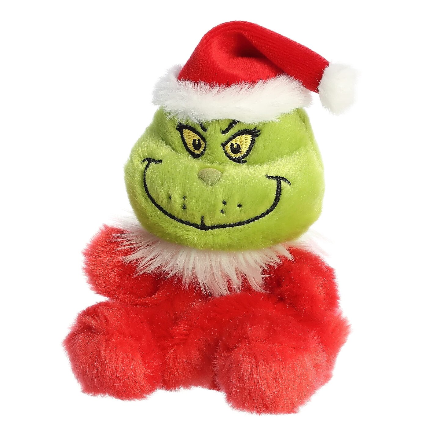 Aurora&#xAE; Whimsical Dr. Seuss&#x2122; Santa Grinch Palm Pals&#x2122; Stuffed Animal - Magical Storytelling - Officially Licensed - Red 5 Inches