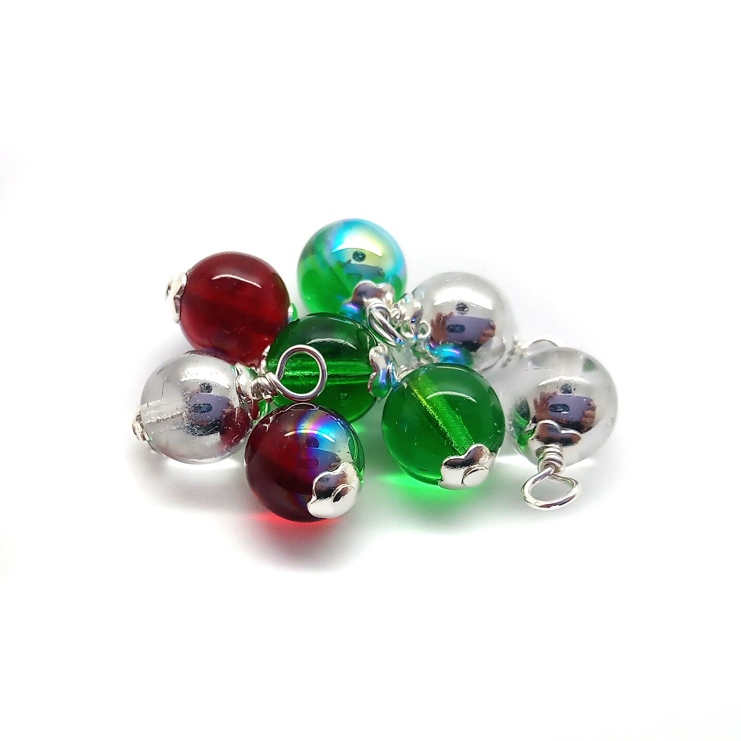 Red Green &#x26; Silver Miniature Christmas Ornaments, 1:12 Scale, 8 pcs, Adorabilities