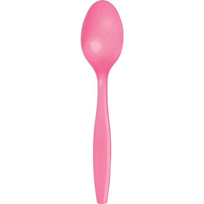 Candy Pink Plastic Spoons (24/Pkg)