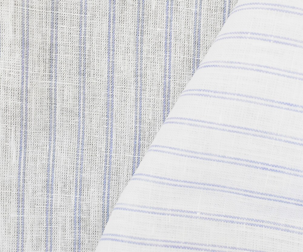 Light Purple-White Spence Bryson Striped Irish Linen Woven Fabric By the Yard