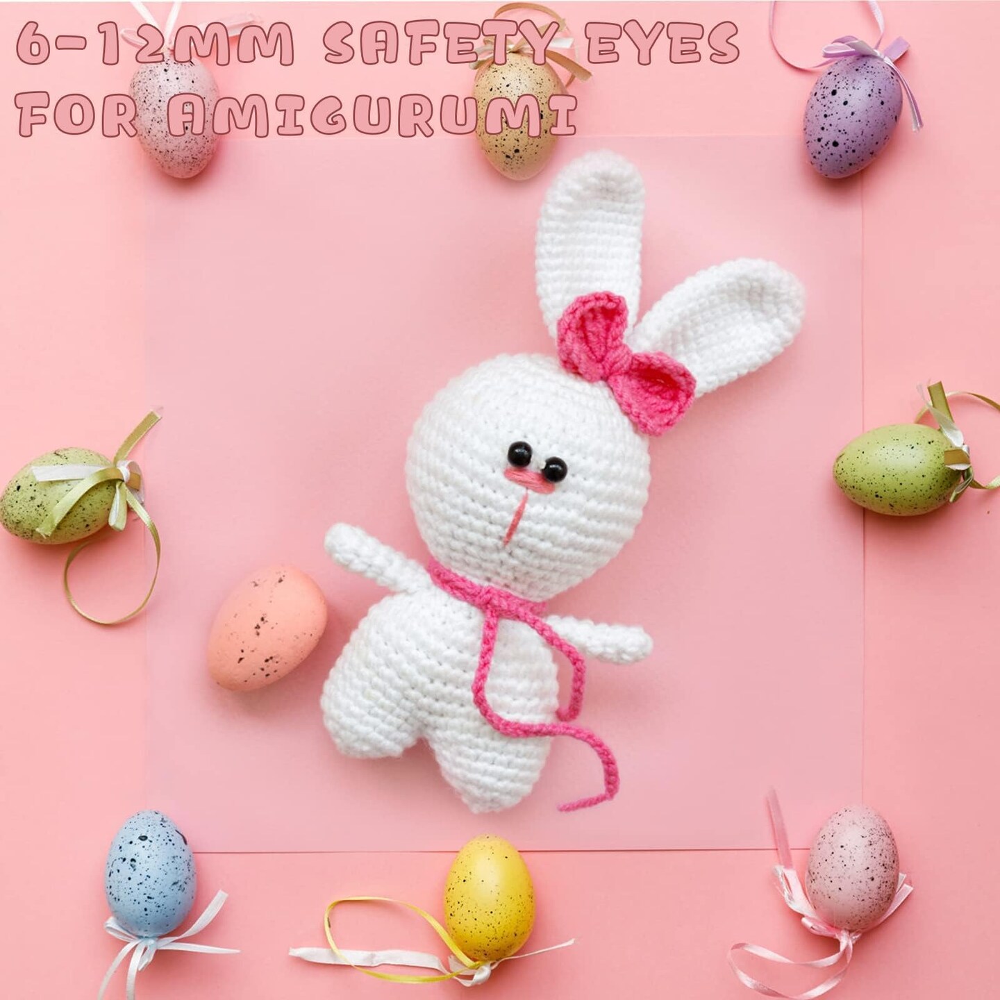 Safety Eyes 150Pcs 6-12 mm Plastic Safety Eyes with Washers Craft Eyes for Amigurumi Stuffed Animal Crochet Projects Teddy Bear Puppet Toys DIY Crafts Making Halloween Decorations