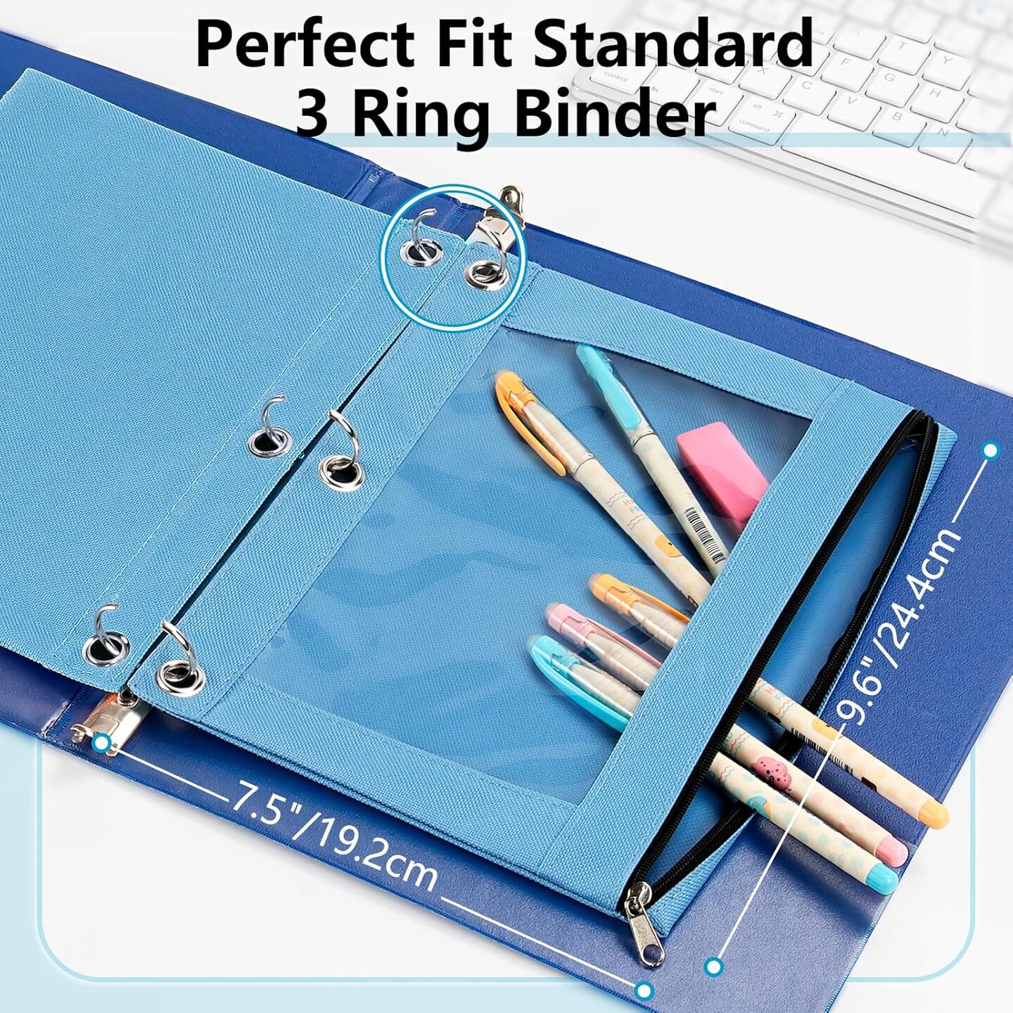 6Pack Pencil Pouches for 3 Ring Binder