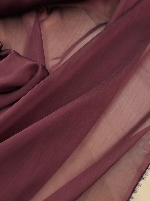 1 Yard Burgundy Two-Tone Chiffon Fabric 58/59" Wide Sheer Polyester Material