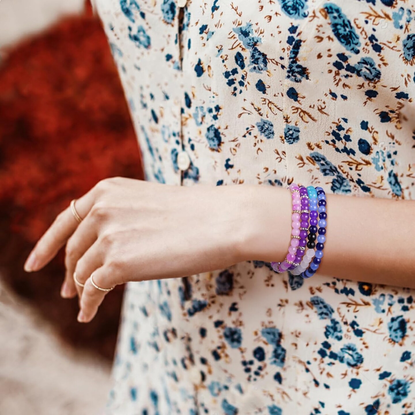 1368pcs 6mm Glass Beads – 34 Colors Crystal Round Beads with Spacer Beads and Charms