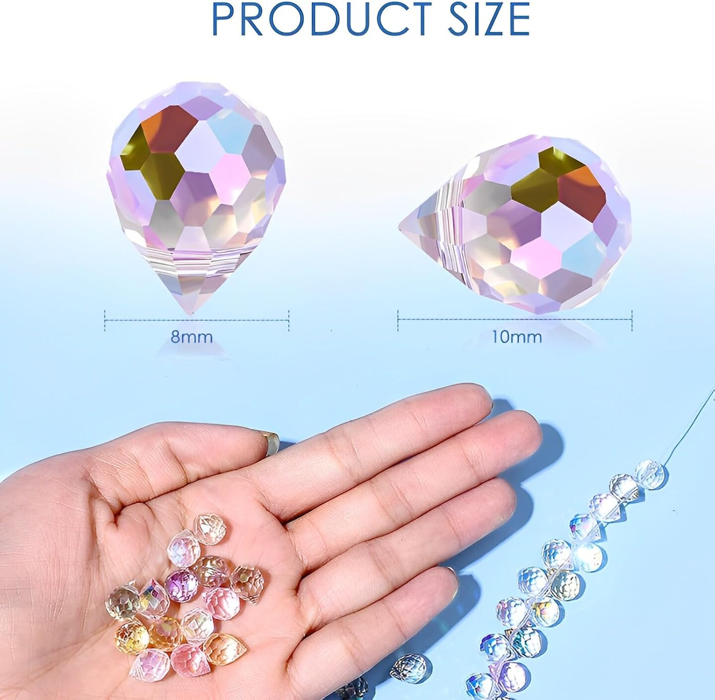 50pcs Glass Beads - Assorted Crystal Beads