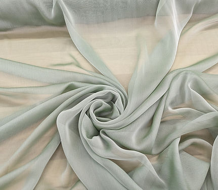 1 Yard Sage Green Two Tone Chiffon Fabric Lightweight Sheer Polyester, 58/59&#x22; Wide with Soft Drape