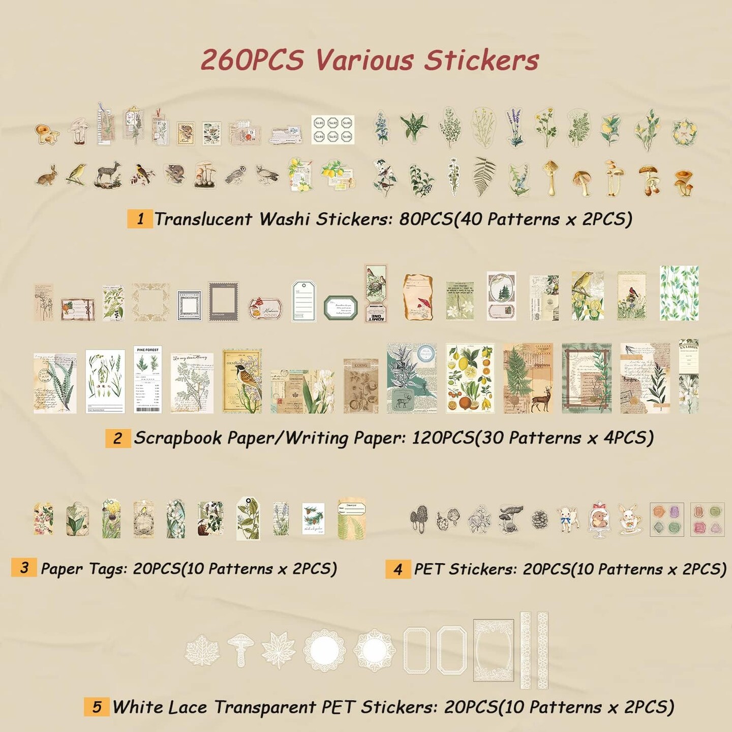 Stickers Vintage Scrapbook Supplies