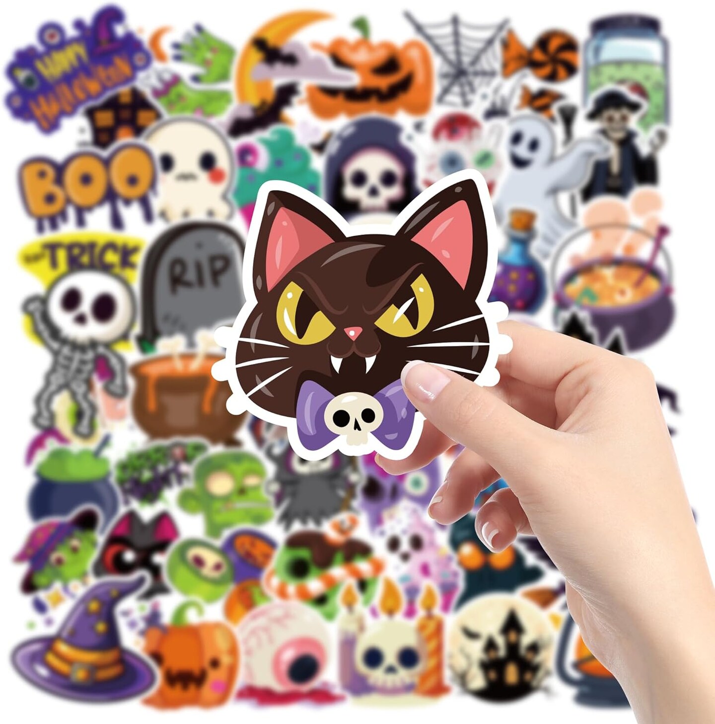 100 PCS Pumpkin Bat Spider Stickers - Halloween Stickers