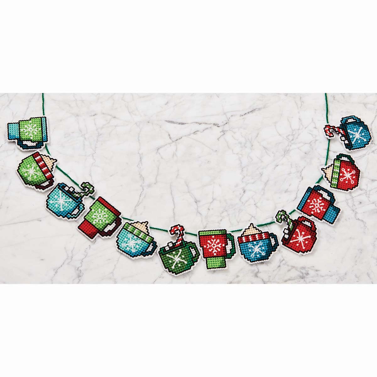 Herrschners  Peppermint Cocoa Garland Plastic Canvas Kit