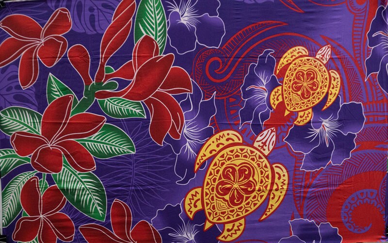 1 Yard Hibiscus Tiare Turtle Print Sarong, 100% Polyester, 72" L x 45" W | Michaels