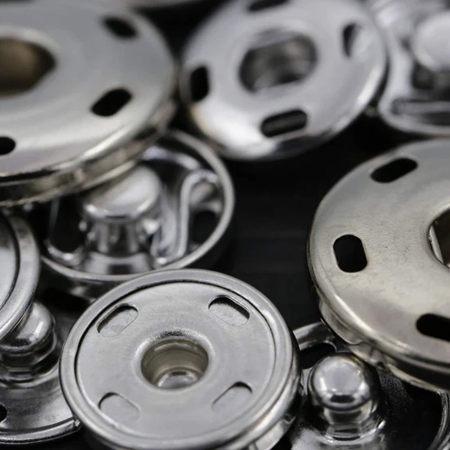 12 Pieces Black Sew On Metal Snap Buttons Two-Part Closure 1/2 Inch