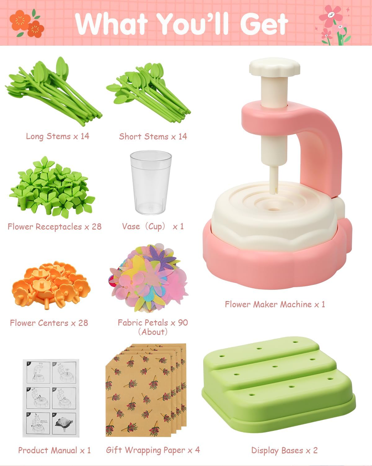 Fabric Flower Crafts Toy &#x2013; DIY Art Kit for Kids